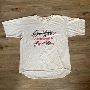 Vintage 1980s Somebody in California Loves Me Souvenir T-Shirt Single Stitch - L